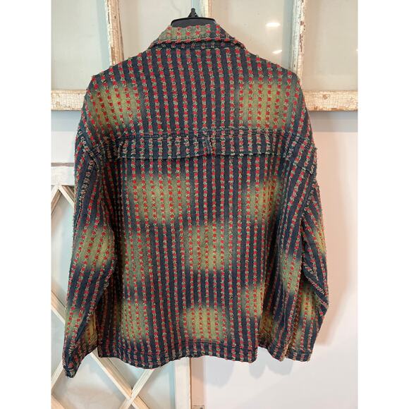 NWT Poizon men’s 2X denim jacket red thread worn look - Picture 5 of 5